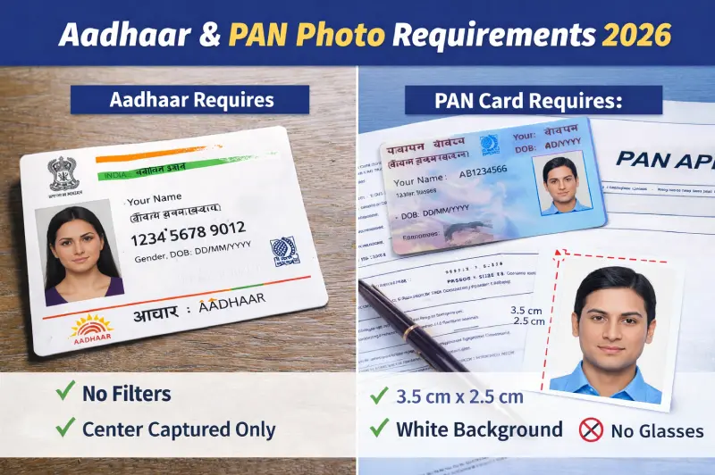 Aadhaar & PAN Card Photo Requirements 2026 – Size & Format