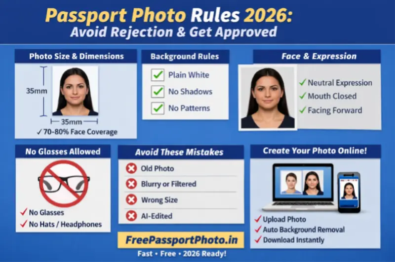 Passport Photo Rules 2026 – Size, Background & Face Guide